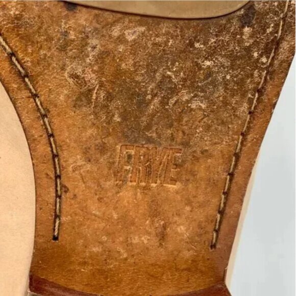 Frye Ellie Slip On Loafer Mules Tan Suede Leather Size 8 - Picture 8 of 9